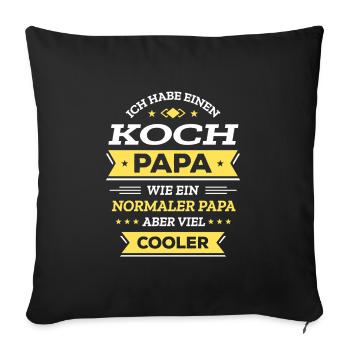 KOCHPAPA COOLER: GEBURTSTAG, WEIHNACHTEN, VATERTAG - Sofakissenbezug 45 x 45 cm - Schwarz - Vorne