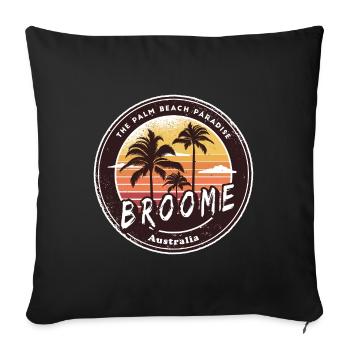 Broome Australien Palmen Strand Design - Sofakissenbezug 45 x 45 cm - Schwarz - Vorne