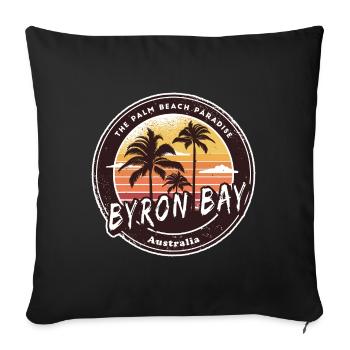 Byron Bay Australie Palmiers Plage Design - Housse de coussin décorative 45 x 45 cm - noir - Devant