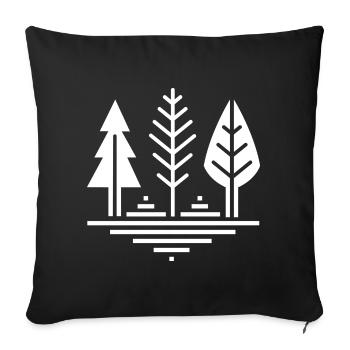 Abstract Forest – Nature in Harmony - Sofa pillowcase 17,3'' x 17,3'' (45 x 45 cm) - black - Front