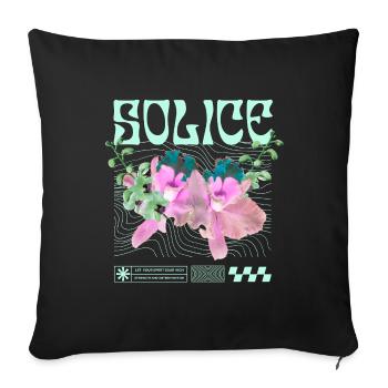 Solice – Botanical Tranquility - Sofa pillowcase 17,3'' x 17,3'' (45 x 45 cm) - black - Front