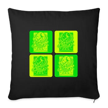 Design rétro d’astronomie - Housse de coussin décorative 45 x 45 cm - noir - Devant