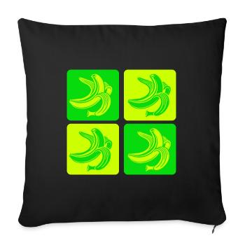 Abstract Bananas Pop Art Design - Sofa pillowcase 17,3'' x 17,3'' (45 x 45 cm) - black - Front