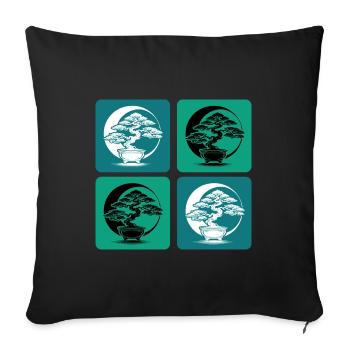 Bonsai Yin Yang - Sofa pillowcase 17,3'' x 17,3'' (45 x 45 cm) - black - Front