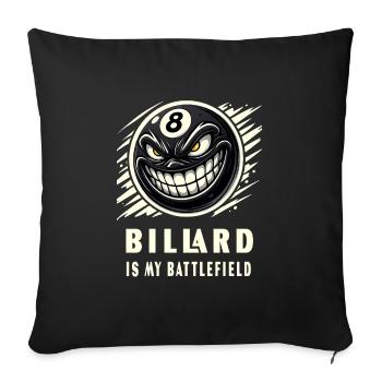 Le billard est mon champ de bataille - Housse de coussin décorative 45 x 45 cm - noir - Devant