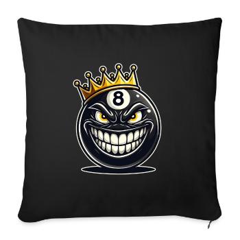 Roi du billard - Housse de coussin décorative 45 x 45 cm - noir - Devant