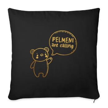 Pelmeni rufen süßer Bär Gold Geschenk - Sofakissenbezug 45 x 45 cm - Schwarz - Vorne
