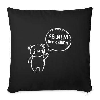 Pelmeni rufen Bär niedlich süß Geschenk - Sofakissenbezug 45 x 45 cm - Schwarz - Vorne