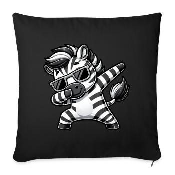 Cooles Zebra Dab Cartoon mit Sonnenbrille - Sofakissenbezug 45 x 45 cm - Schwarz - Vorne