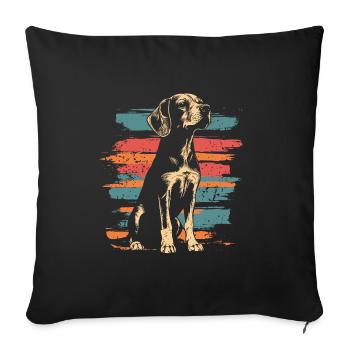 Beagle Vintage Rétro - Housse de coussin décorative 45 x 45 cm - noir - Devant