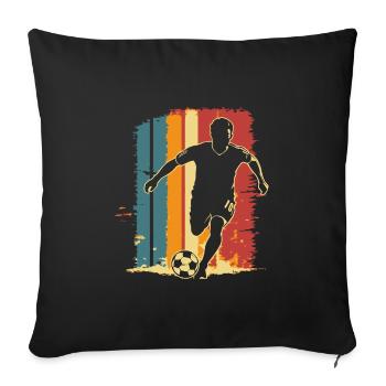 Vintage Soccer Soccer Player - Sofa pillowcase 17,3'' x 17,3'' (45 x 45 cm) - black - Front