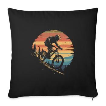 VTT de descente Rider de descente - Housse de coussin décorative 45 x 45 cm - noir - Devant