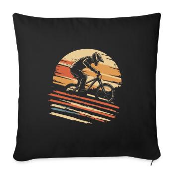 Downhill Mountain Biking Downhill Vintage - Sofa pillowcase 17,3'' x 17,3'' (45 x 45 cm) - black - Front