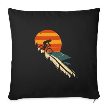 Downhill Mountain Biking Downhill Vintage - Sofa pillowcase 17,3'' x 17,3'' (45 x 45 cm) - black - Front
