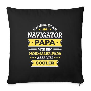 NAVIGATOR PAPA - COOL, VATERTAG, WEIHNACHTEN - Sofakissenbezug 45 x 45 cm - Schwarz - Vorne