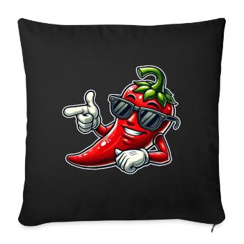 Cool chili - Sofa pillowcase 17,3'' x 17,3'' (45 x 45 cm) - black - Front