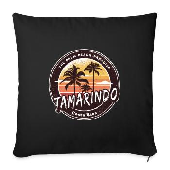 Tamarindo – Costa Rica Palm Trees Beach Design - Sofa pillowcase 17,3'' x 17,3'' (45 x 45 cm) - black - Front