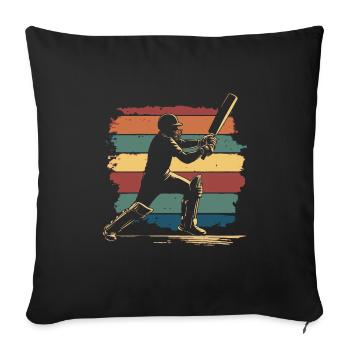 Cricket Player Vintage - Sofa pillowcase 17,3'' x 17,3'' (45 x 45 cm) - black - Front