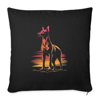 Dobermann Vintage Silhouette - Sofakissenbezug 45 x 45 cm - Schwarz - Vorne