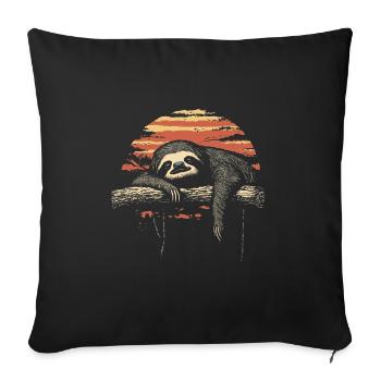 Sloth Sleeping Vintage - Sofa pillowcase 17,3'' x 17,3'' (45 x 45 cm) - black - Front