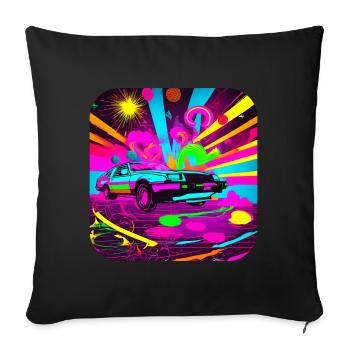 80s Vintage Classic Cars - Sofa pillowcase 17,3'' x 17,3'' (45 x 45 cm) - black - Front