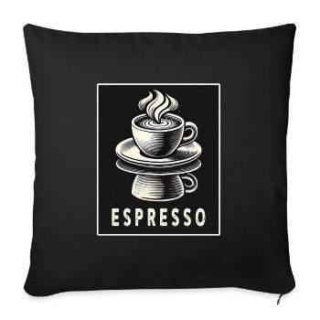 Espresso Vintage Style - Housse de coussin décorative 45 x 45 cm - noir - Devant