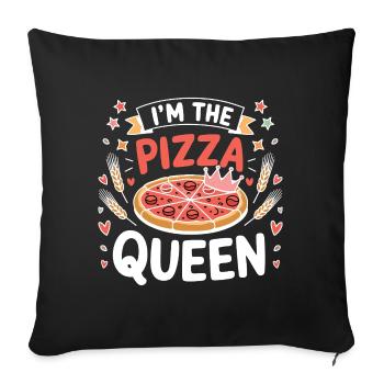 Je suis la reine de la pizza - Housse de coussin décorative 45 x 45 cm - noir - Devant