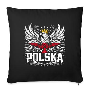 Poland Polska Eagle Flag Flag Epic Gift - Sofa pillowcase 17,3'' x 17,3'' (45 x 45 cm) - black - Front