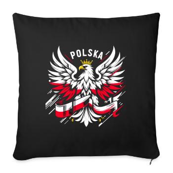 Poland Polska Eagle Flag Flag Epic Gift - Sofa pillowcase 17,3'' x 17,3'' (45 x 45 cm) - black - Front