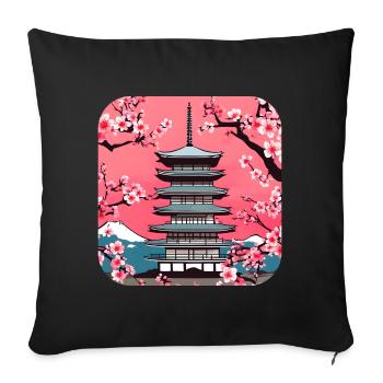 Asia Holiday Temple Relax - Sofa pillowcase 17,3'' x 17,3'' (45 x 45 cm) - black - Front