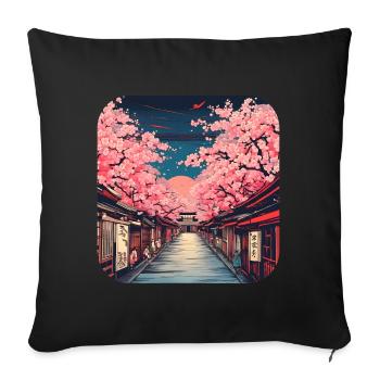 Japon Tour du Monde Temples Culture - Housse de coussin décorative 45 x 45 cm - noir - Devant