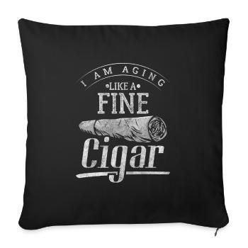 Cigare fumeur Gentlemen Lifestyle Whisky - Housse de coussin décorative 45 x 45 cm - noir - Devant