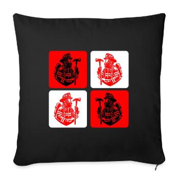 Fire brigade – courage in action - Sofa pillowcase 17,3'' x 17,3'' (45 x 45 cm) - black - Front