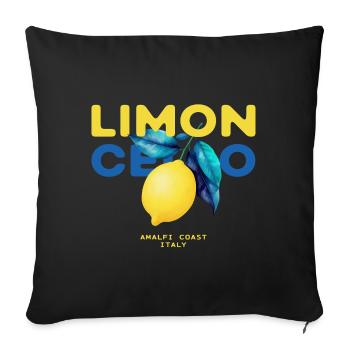 Limoncello Zitronen Amalfi Italien Sommer - Sofakissenbezug 45 x 45 cm - Schwarz - Vorne