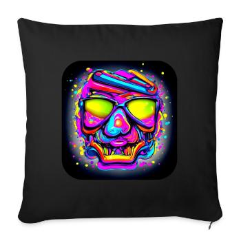 Neon Style Color Skull House - Sofa pillowcase 17,3'' x 17,3'' (45 x 45 cm) - black - Front