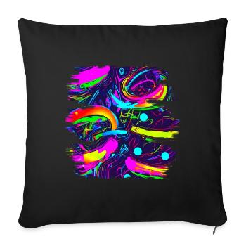 Neon Abstrakt Style Trend UV - Sofakissenbezug 45 x 45 cm - Schwarz - Vorne