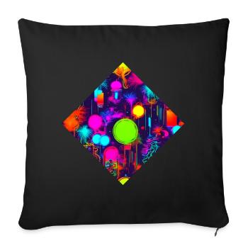Neon Stil UV House Style - Sofakissenbezug 45 x 45 cm - Schwarz - Vorne