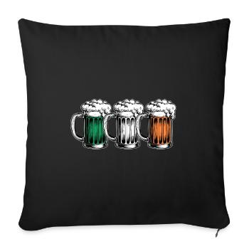St. Patricks Day Bier Biergläser Irische Flagge - Sofakissenbezug 45 x 45 cm - Schwarz - Vorne