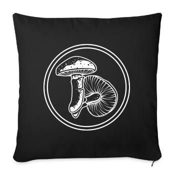 Icône Champignons - Housse de coussin décorative 45 x 45 cm - noir - Devant