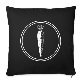 Icône de la carotte - Housse de coussin décorative 45 x 45 cm - noir - Devant