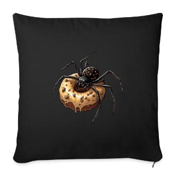 Donut Spider Funny Creative Motif - Sofa pillowcase 17,3'' x 17,3'' (45 x 45 cm) - black - Front