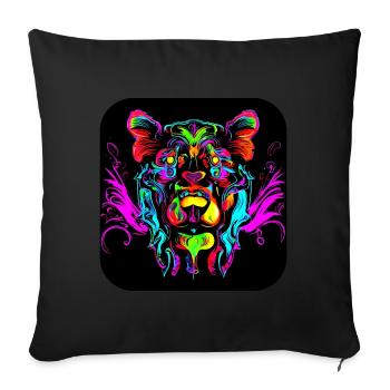 Neon Cyberglow UV Abstract Style - Sofa pillowcase 17,3'' x 17,3'' (45 x 45 cm) - black - Front