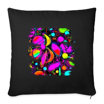 Neon Creative Cyberglow Modern Style - Sofa pillowcase 17,3'' x 17,3'' (45 x 45 cm) - black - Front