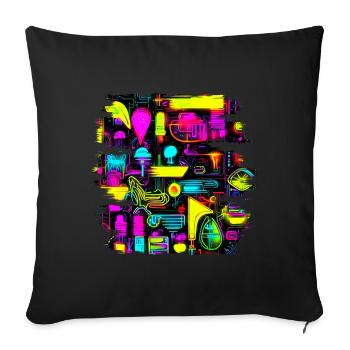Neon Creative Cyberglow Modern Style - Sofa pillowcase 17,3'' x 17,3'' (45 x 45 cm) - black - Front