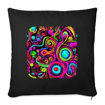 Neon Style Kreativ House Party Glow - Sofakissenbezug 45 x 45 cm - Schwarz - Vorne