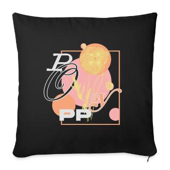 Poppy Poetry - Sofa pillowcase 17,3'' x 17,3'' (45 x 45 cm) - black - Front