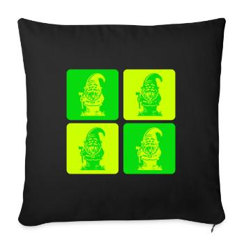 Nains de jardin avec hache – Mystiques et puissants - Housse de coussin décorative 45 x 45 cm - noir - Devant