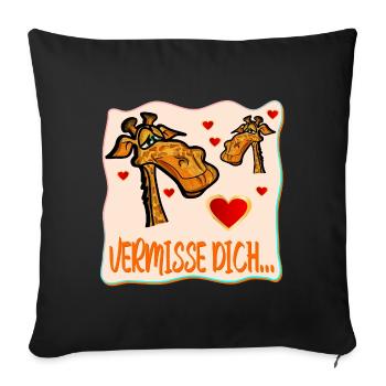 ABSCHIEDSSPRÜCHE VERMISSE DICH GIRAFFE - Sofakissenbezug 45 x 45 cm - Schwarz - Vorne