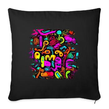 Neon Stil UV House Style - Sofa pillowcase 17,3'' x 17,3'' (45 x 45 cm) - black - Front
