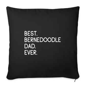 Bernedoodle Bernese Mountain Poo - Sofa pillowcase 17,3'' x 17,3'' (45 x 45 cm) - black - Front